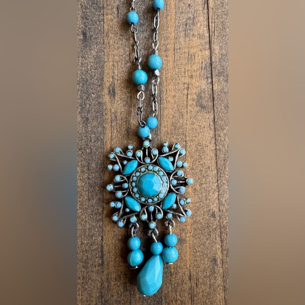 Turquoise Colored Pendant Necklace